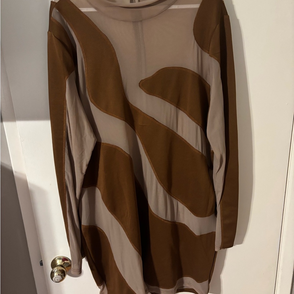 PrettyLittleThing Beige Sheer Top